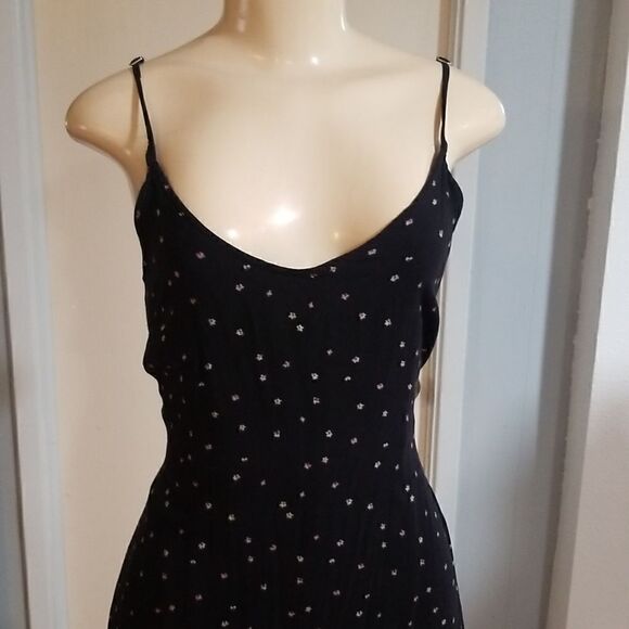 Bella Dahl Black Plaid 100% Rayon Lace Up Tank Dress XS - Picture 3 of 15